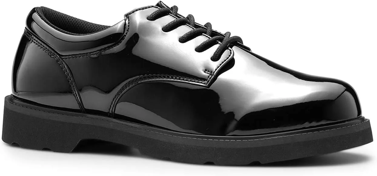 Men's High Glossy Oxford Shoes, Black, Style 220, Size 11.5 Extra Wide