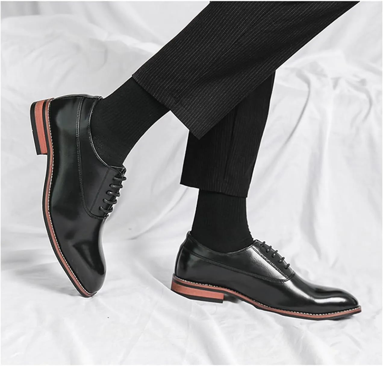 Men’s Leather Oxford Dress Shoes Classic Formal Oxfords Comfortable Business Shoes