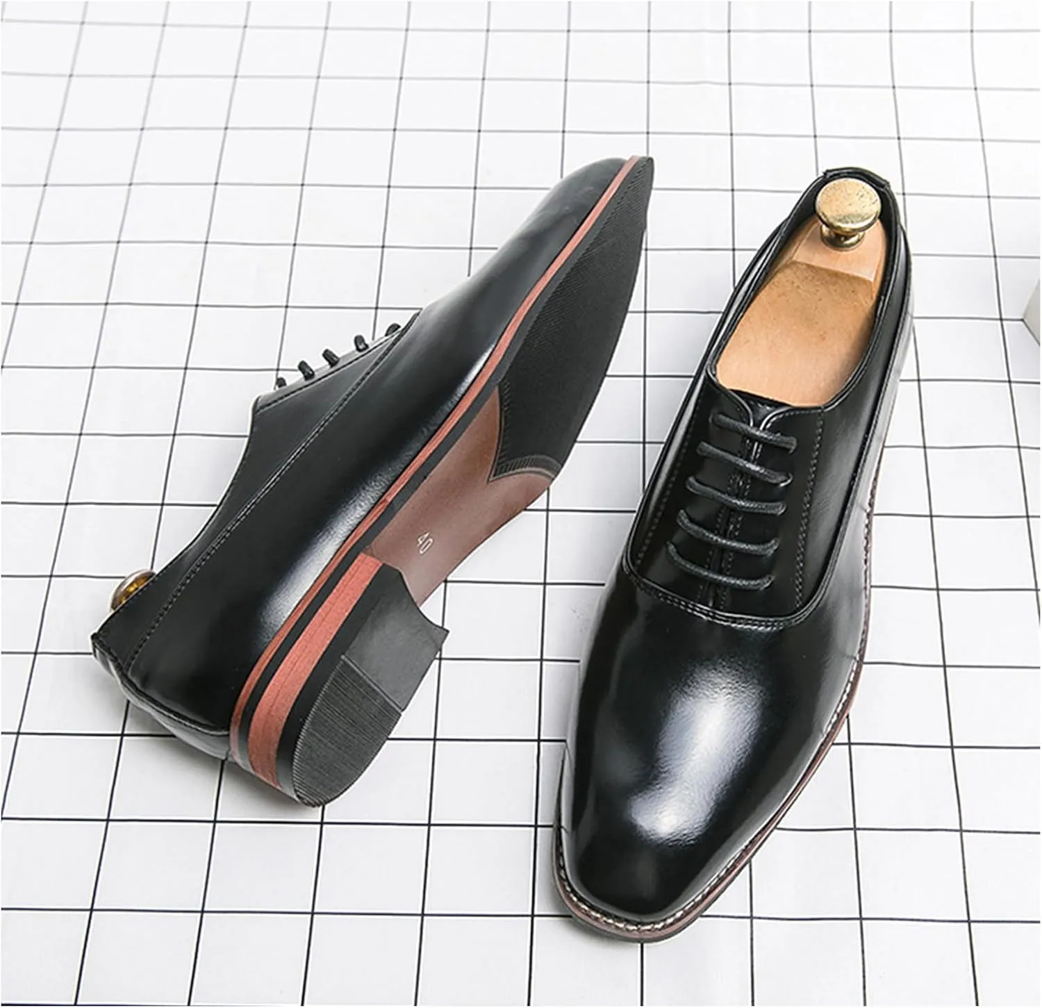 Men’s Leather Oxford Dress Shoes Classic Formal Oxfords Comfortable Business Shoes
