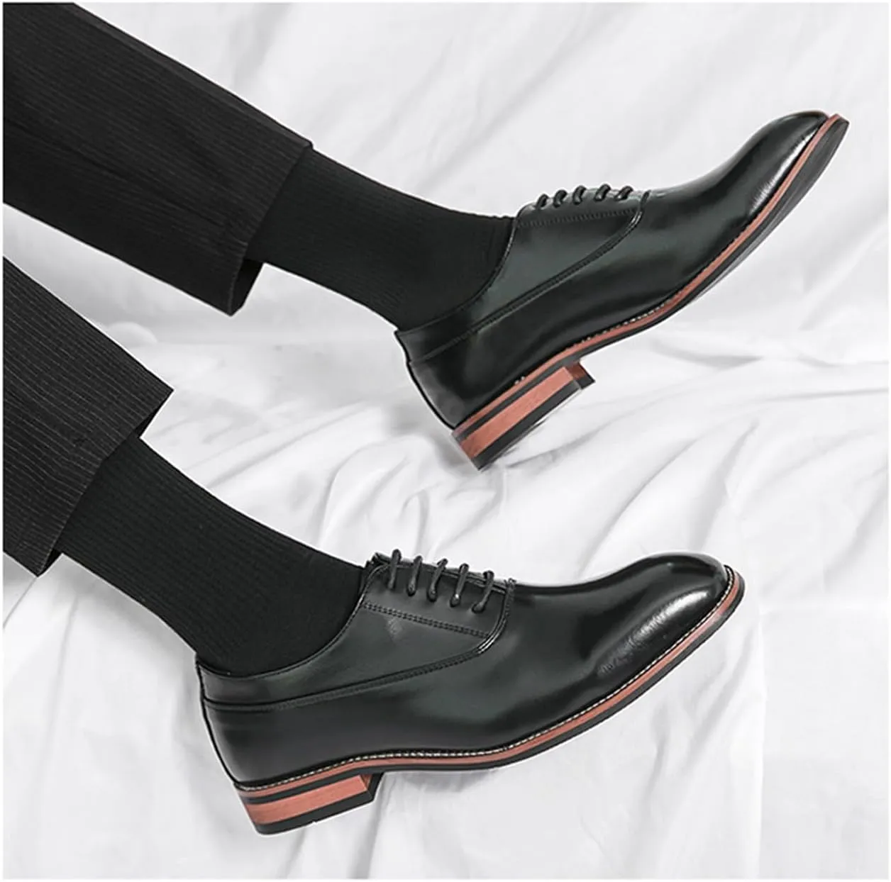 Men’s Leather Oxford Dress Shoes Classic Formal Oxfords Comfortable Business Shoes