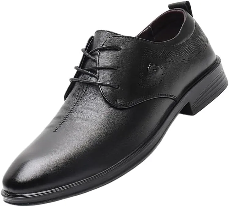 Mens Leather Shoes Modern Non Slip Casual Business Work Formal Shoes Trends Slip On Pointed Toe Classic Formal Business Shoes(8)