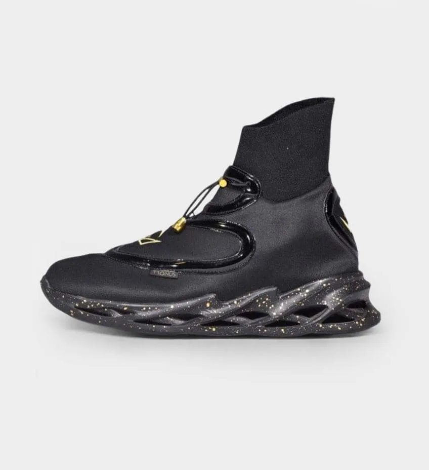 MENS LUXE CUSHIONED HIGH TOPS BLACKOUT by TRONUS FOOTWEAR