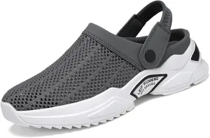 Men's Orthopedic Hollow-Out Summer Sandals, Slip On Mesh Sandals, Breathable, Arch Support, Blue