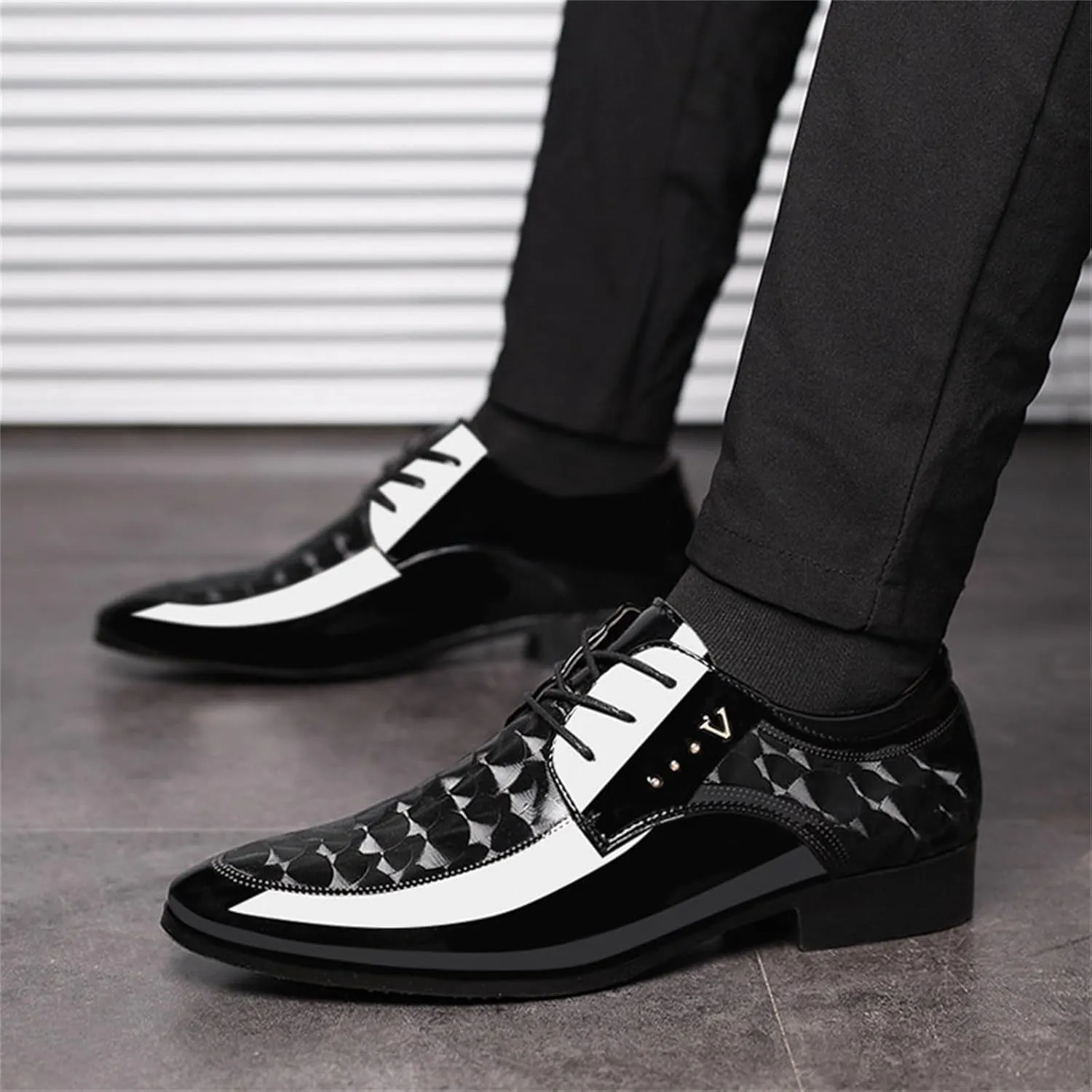 Men's Patent Leather Oxford Formal Business Dress Shoes Italy Modern Suit Tuxedo Shoes