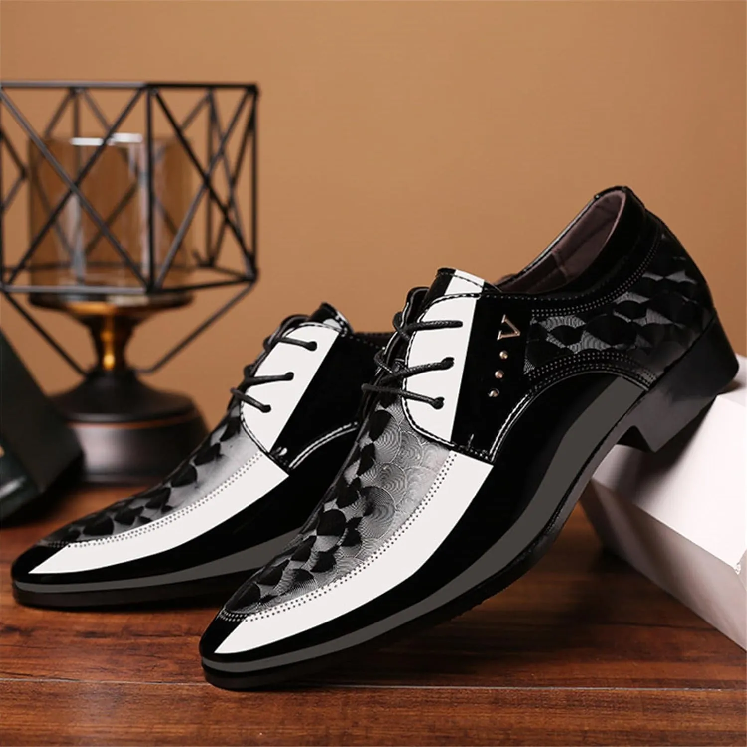 Men's Patent Leather Oxford Formal Business Dress Shoes Italy Modern Suit Tuxedo Shoes