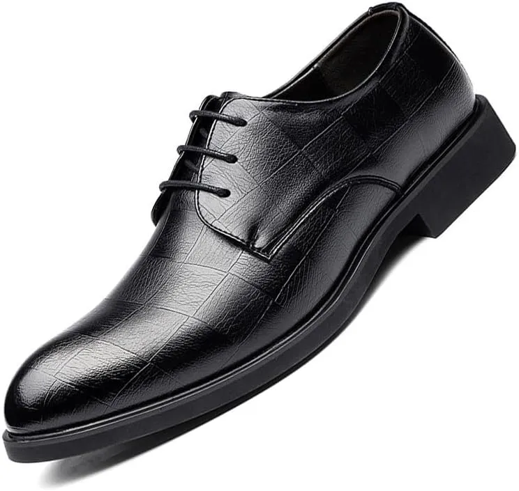 Mens Patent Leather Oxfords Formal Tuxedo Dress Shoes for Men Shiny Business Lace Up