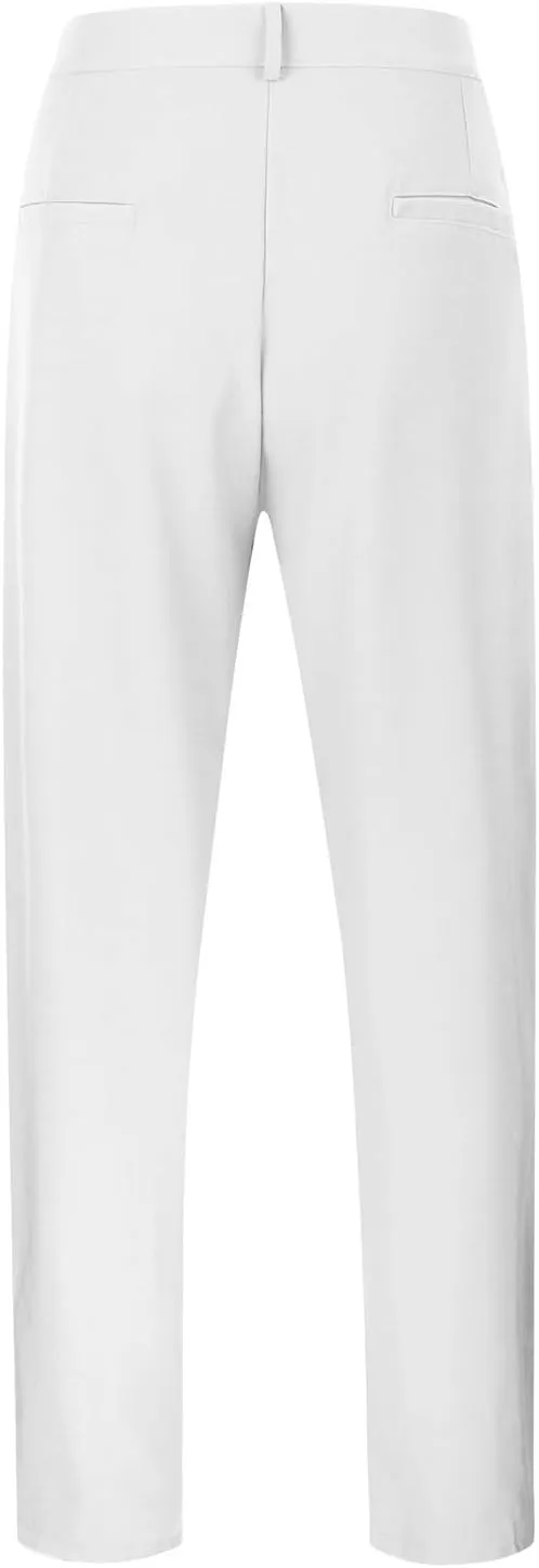 Mens Pleated Front Casual Work Pants Wrinkle-Free Regular Fit Work Dress Pants Big and Tall Stretch Chinos Trousers