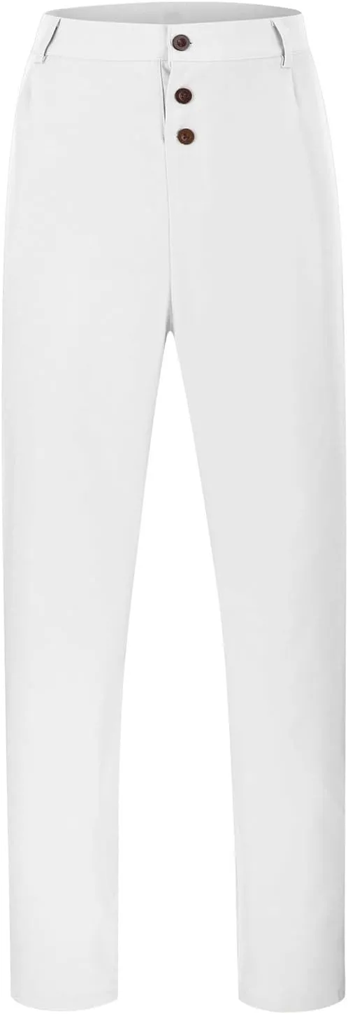 Mens Pleated Front Casual Work Pants Wrinkle-Free Regular Fit Work Dress Pants Big and Tall Stretch Chinos Trousers