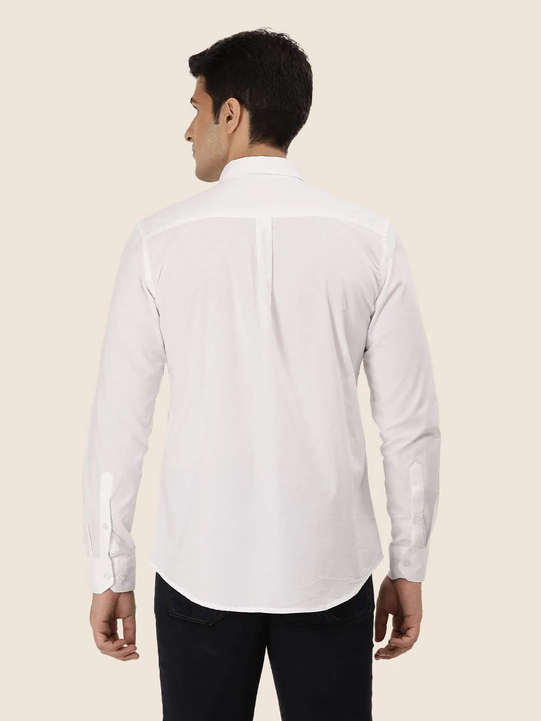 Men'S Premium Cotton Oxford Solid Shirt | White