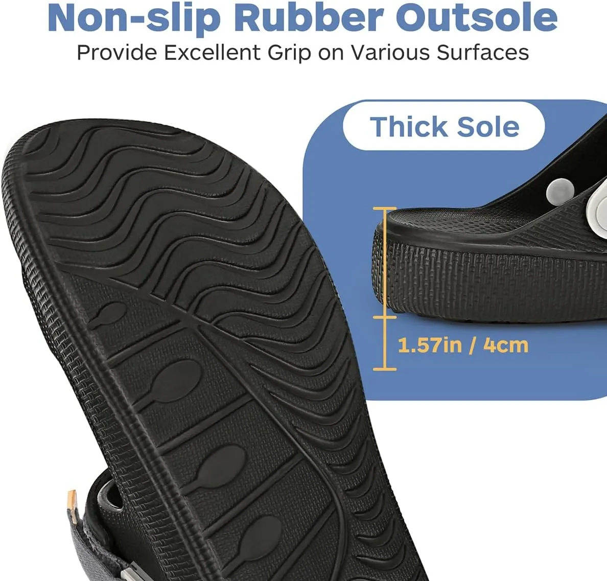 Mens Sandals, Beach Sandals & Slides, Comfortable Summer Slippers & Beach Shoes for Men, Lightweight & Non-Slip, Black Slides, Comfortable Slides 8-12