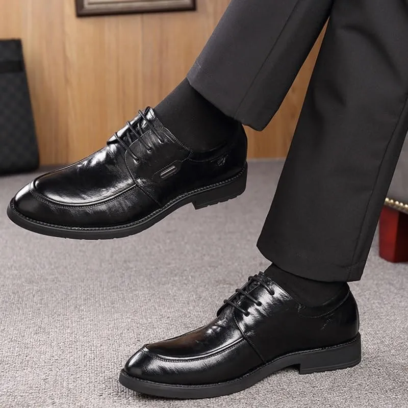 Men's Shiny Patent Leather Dress Shoes Height Increasing Non-Slip Softsole Walking Oxford Shoes Mens Weeding Prom Derby Shoes