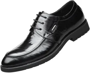 Men's Shiny Patent Leather Dress Shoes Height Increasing Non-Slip Softsole Walking Oxford Shoes Mens Weeding Prom Derby Shoes
