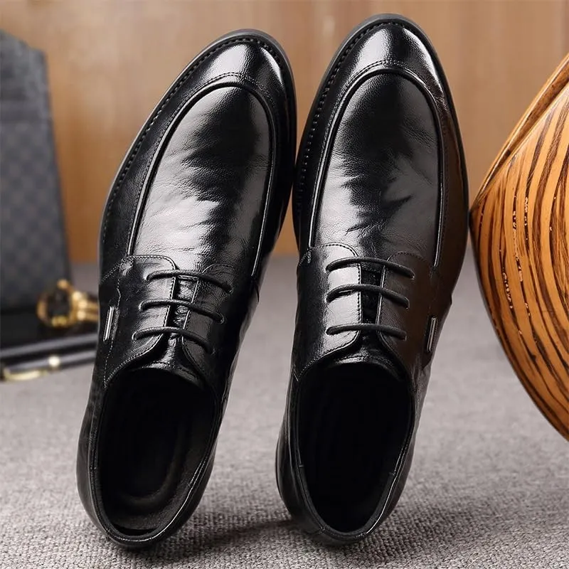 Men's Shiny Patent Leather Dress Shoes Height Increasing Non-Slip Softsole Walking Oxford Shoes Mens Weeding Prom Derby Shoes