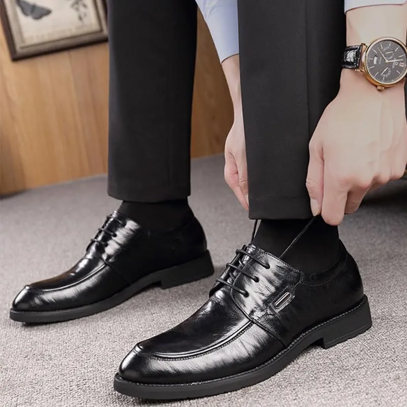 Men's Shiny Patent Leather Dress Shoes Height Increasing Non-Slip Softsole Walking Oxford Shoes Mens Weeding Prom Derby Shoes