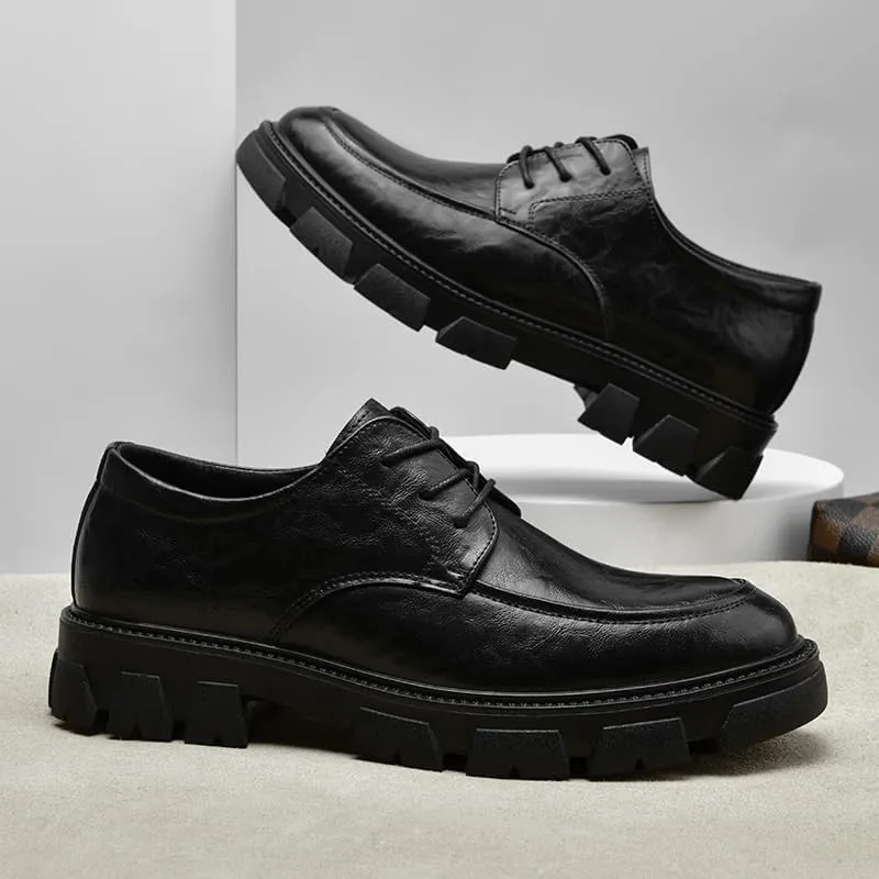 Men's Shiny Patent Leather Dress Shoes Platform Oxford Shoes for Weddings, Parties, Work, Church, Professionals