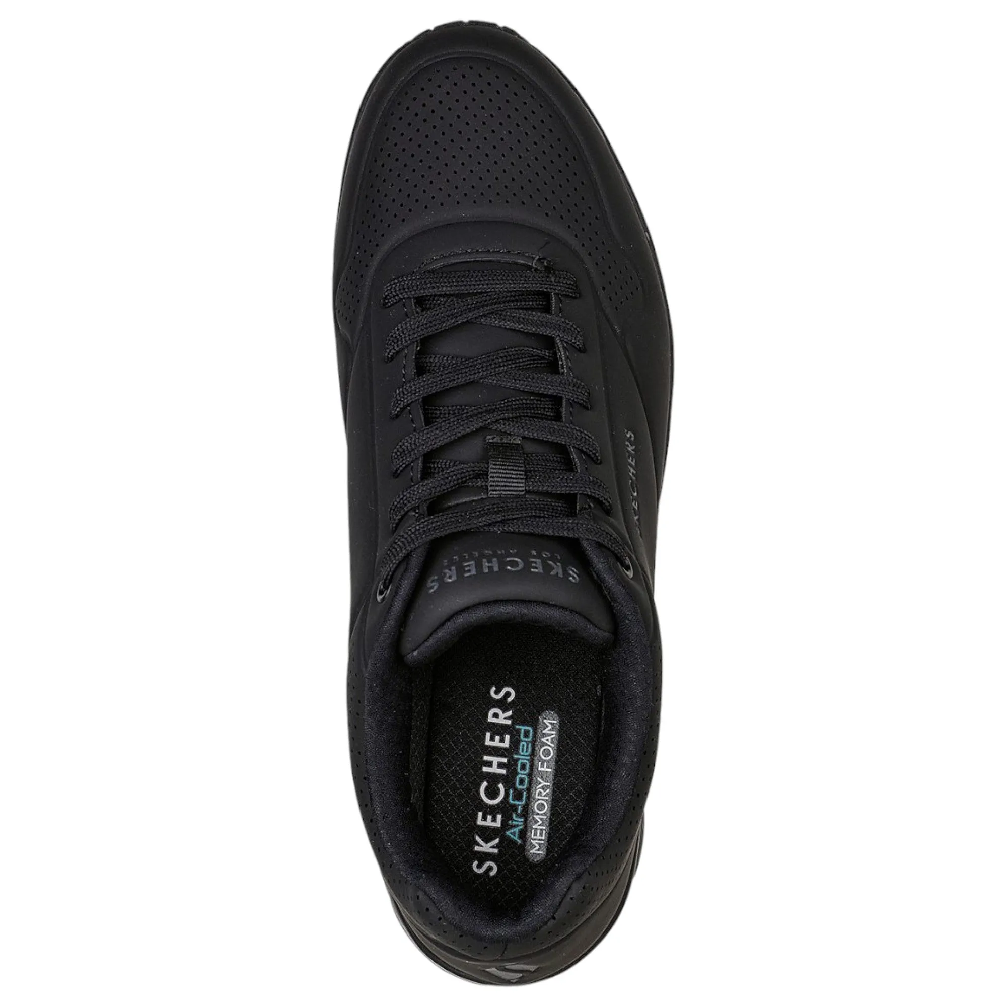 Mens Skechers Uno - Stand On Air Wide Shoes Black/Black