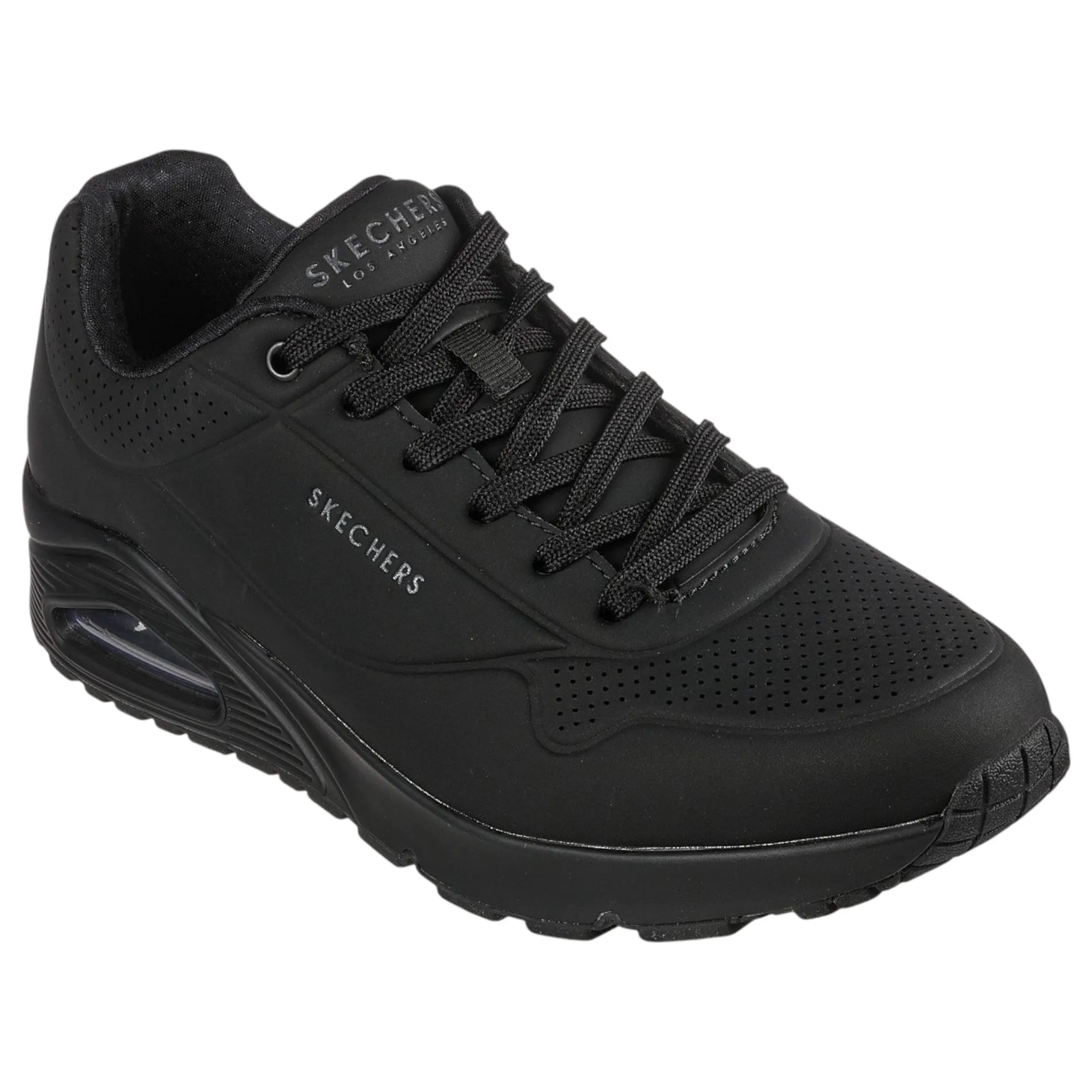 Mens Skechers Uno - Stand On Air Wide Shoes Black/Black