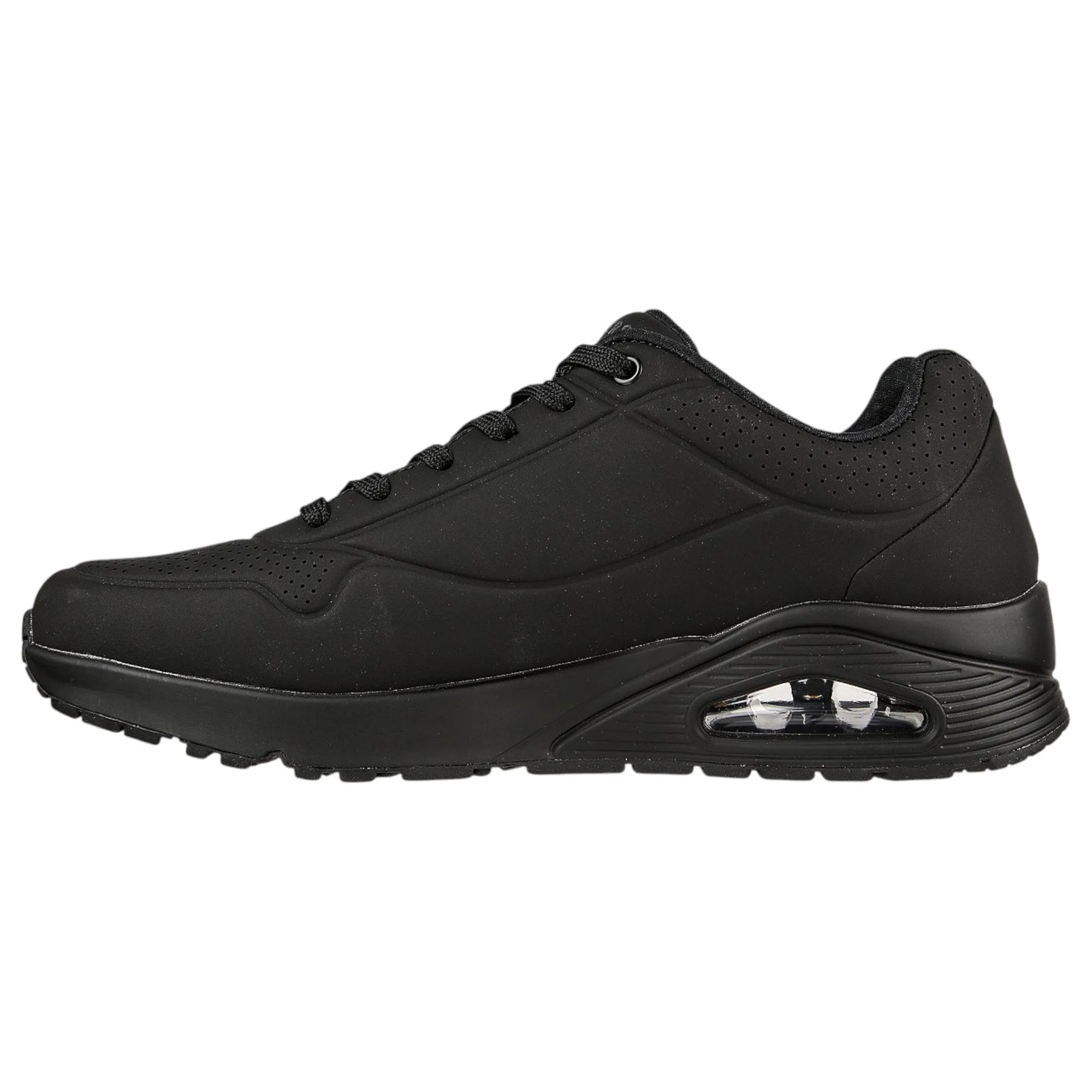 Mens Skechers Uno - Stand On Air Wide Shoes Black/Black