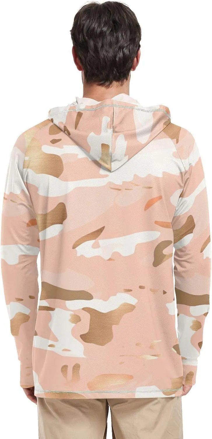 Mens Sun Protection Hoodie Long Sleeve Quick-Dry UPF 50  Rash Guard for Men