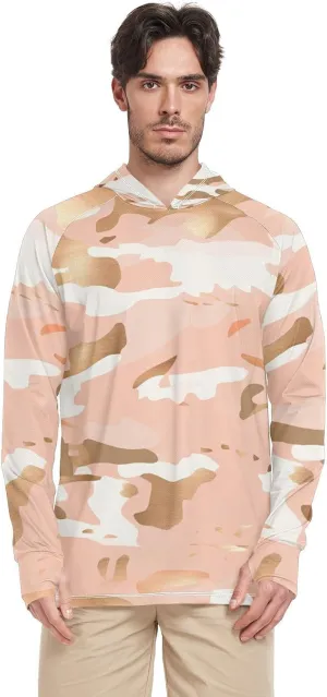 Mens Sun Protection Hoodie Long Sleeve Quick-Dry UPF 50  Rash Guard for Men