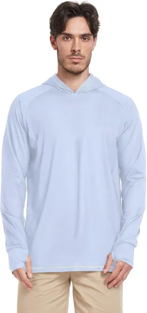 Mens Sun Shirts Protection Long Sleeve Sun Shirt with Hood UPF 50  Quick-Dry Men UV Rash Guards Sailing Shirts