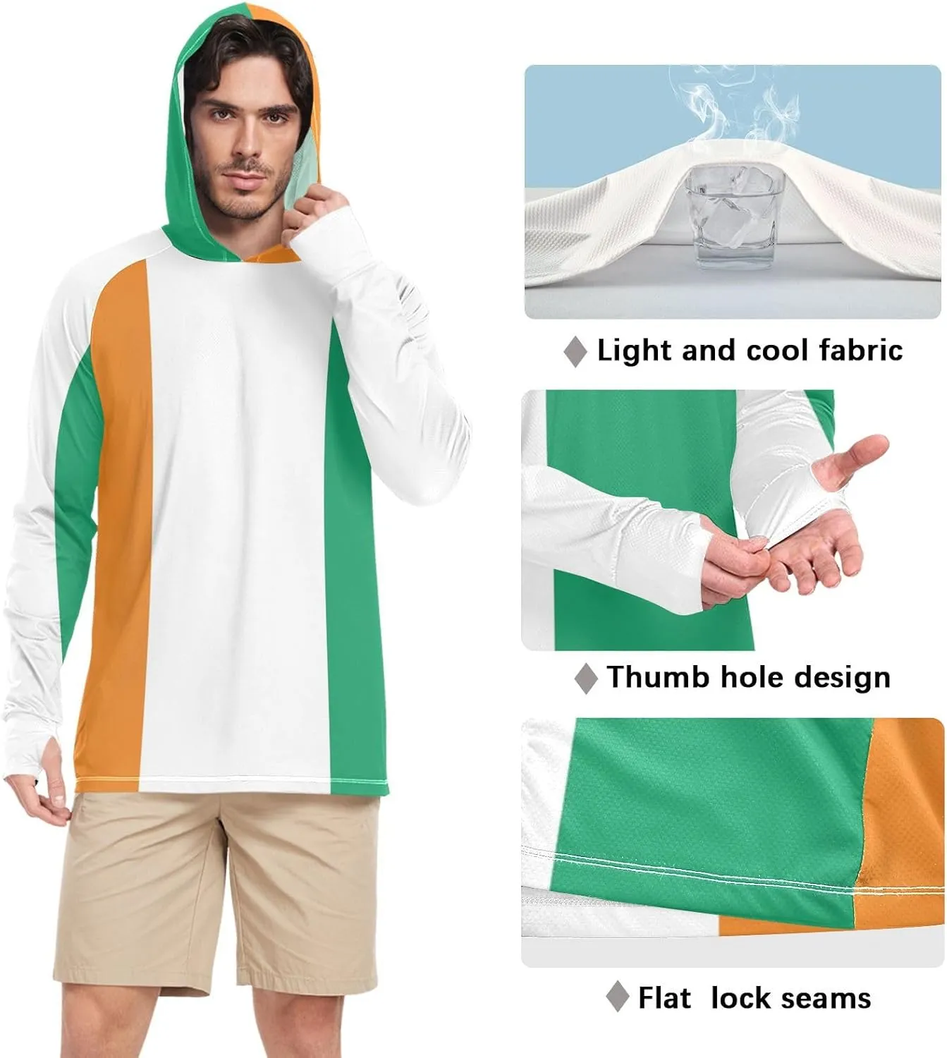 Men's Sun Shirts UPF 50  Sun Protection Hoodie SPF Jacket with Long Sleeves UV Protection Shirt Outdoor Hiking