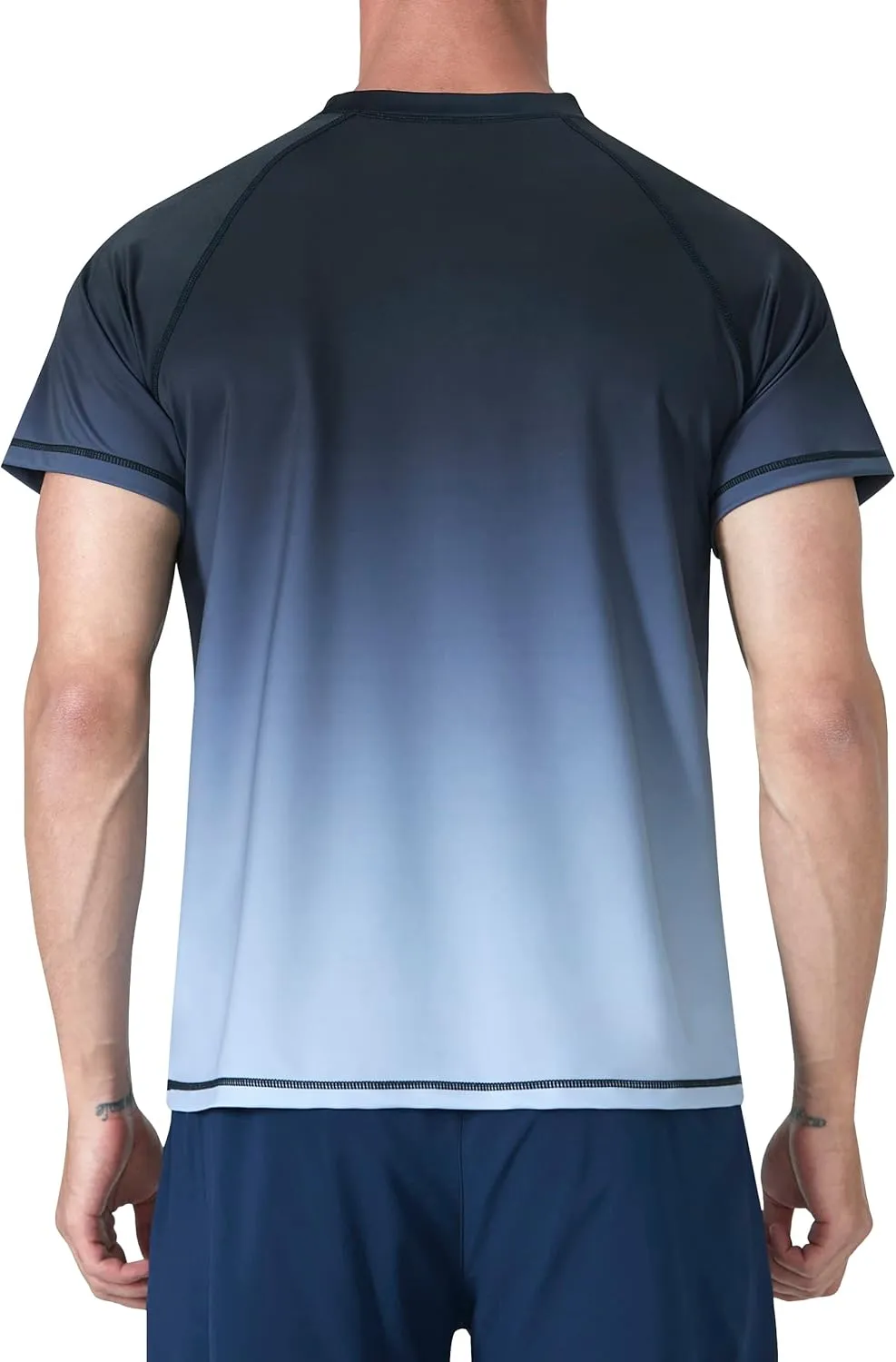 Mens Swim Shirts UPF 50  Sun Protection Quick Dry SPF Rash Guard Outdoor Beach Fishing T Shirts