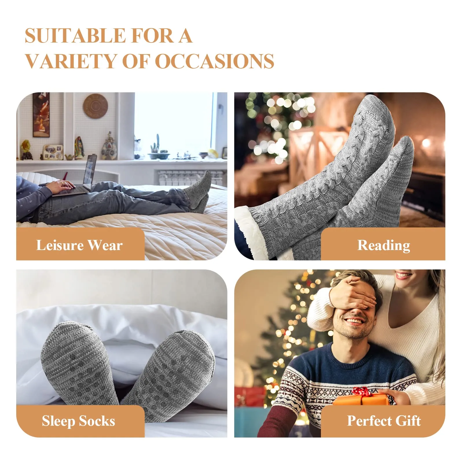 Mens Warm Fleece Lined Socks