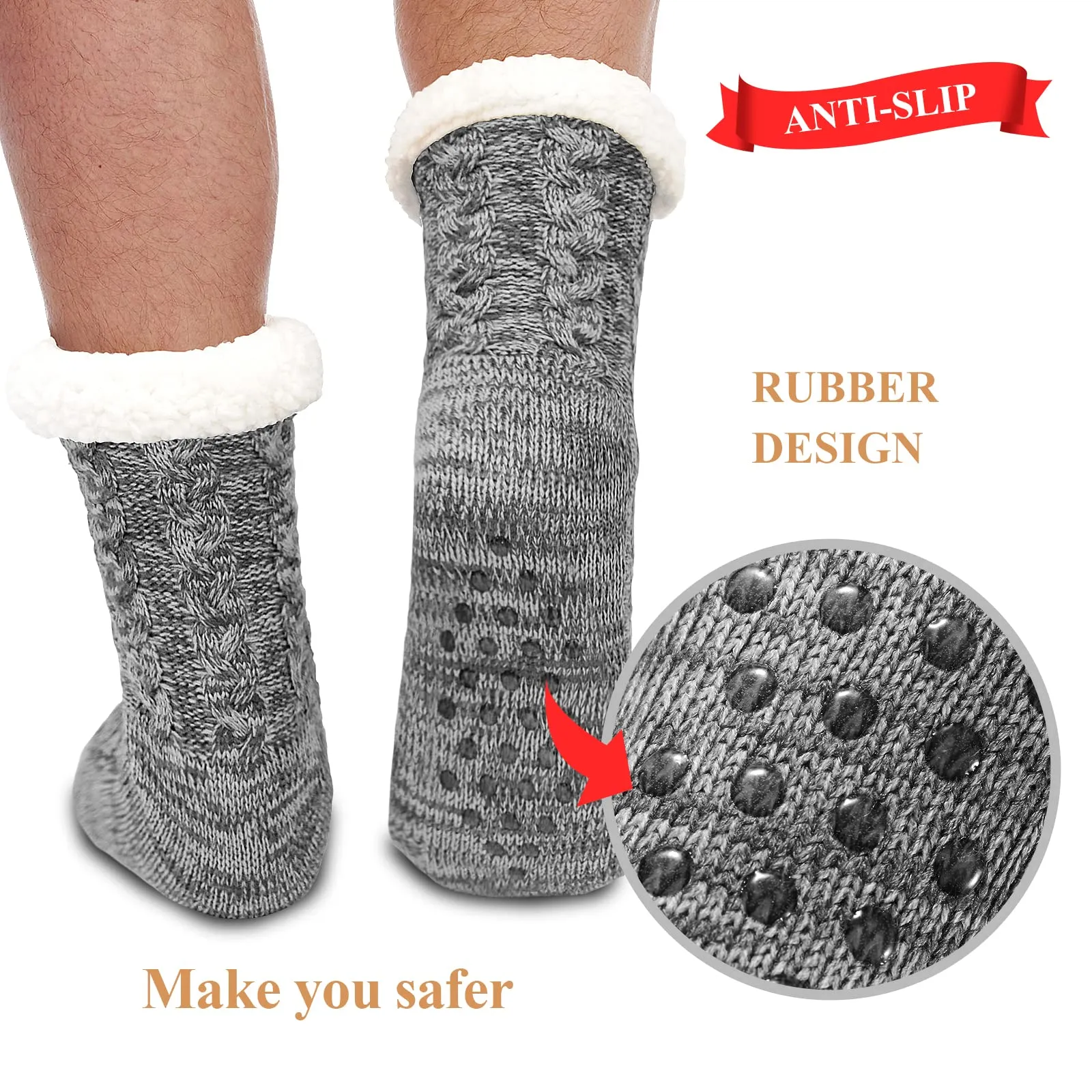 Mens Warm Fleece Lined Socks