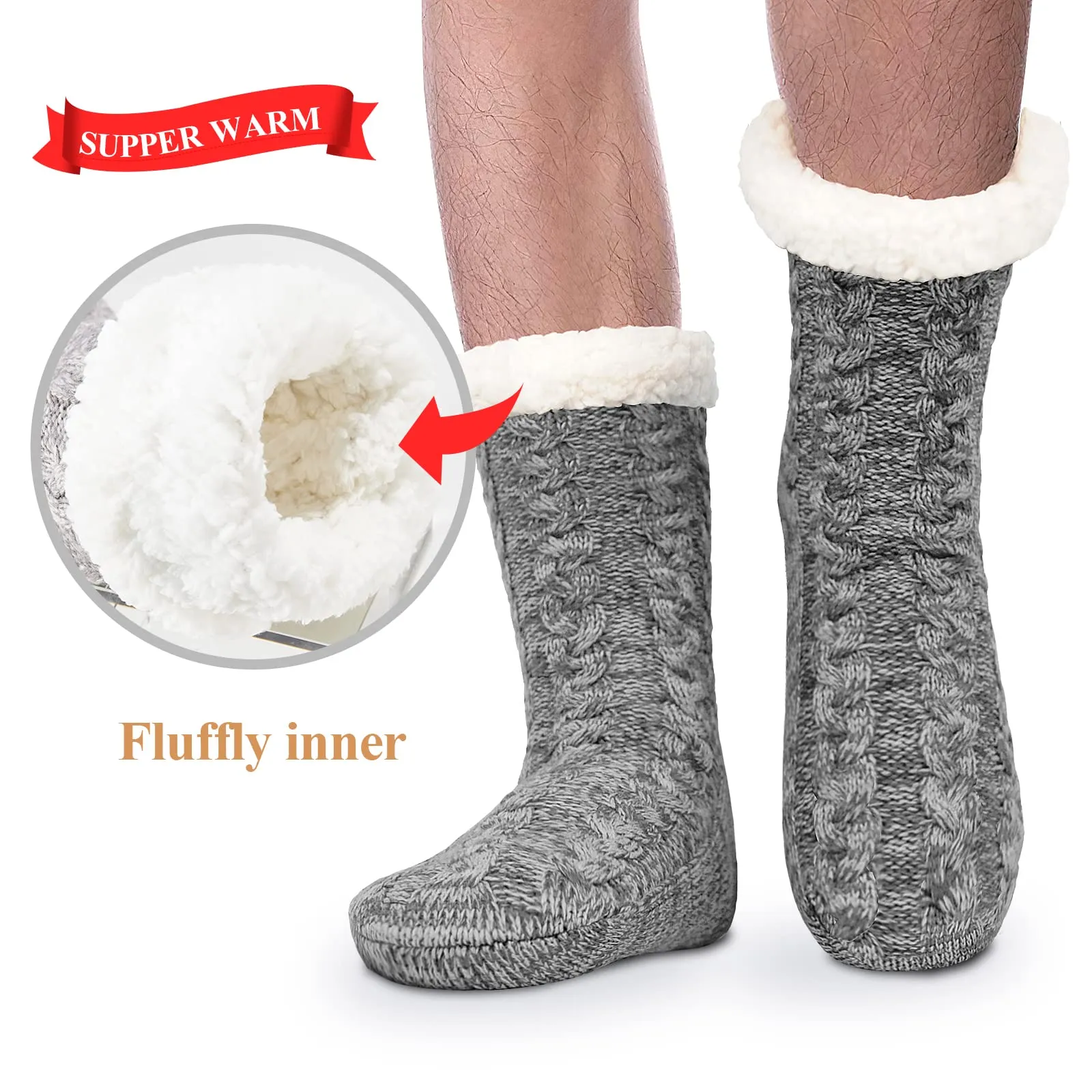 Mens Warm Fleece Lined Socks
