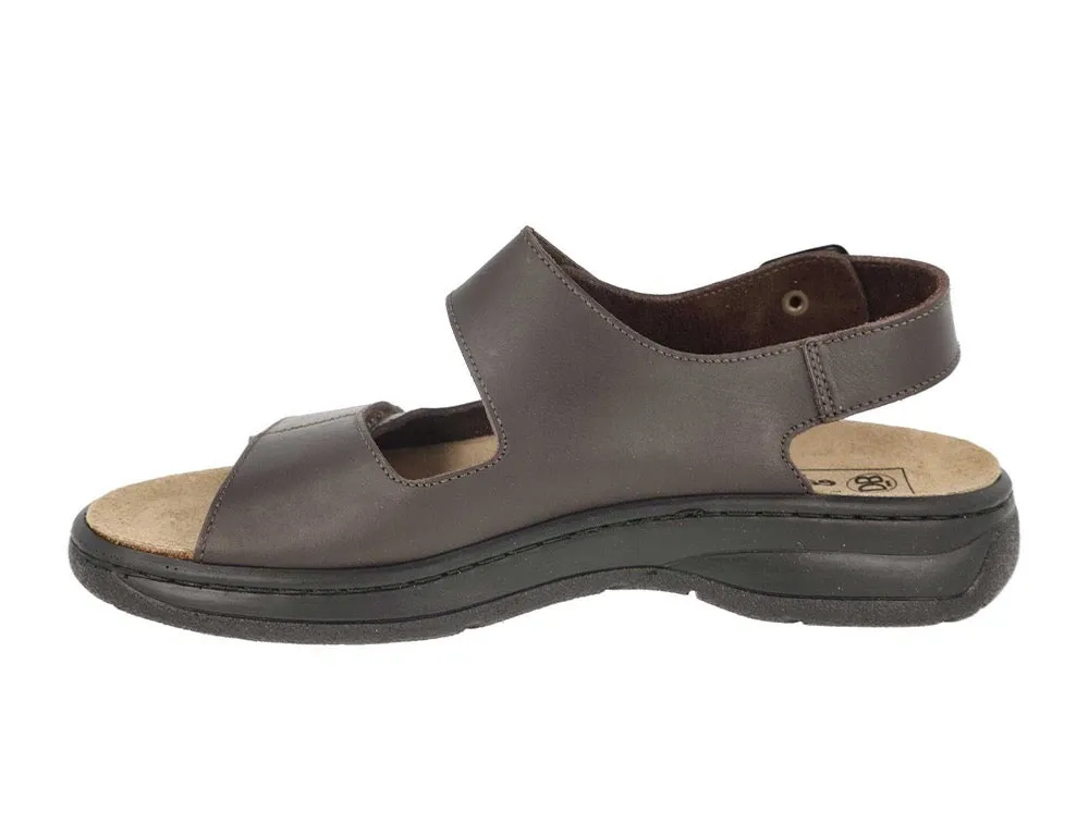 Mens Wide Fit Adjustable Alfie Brown Sandals