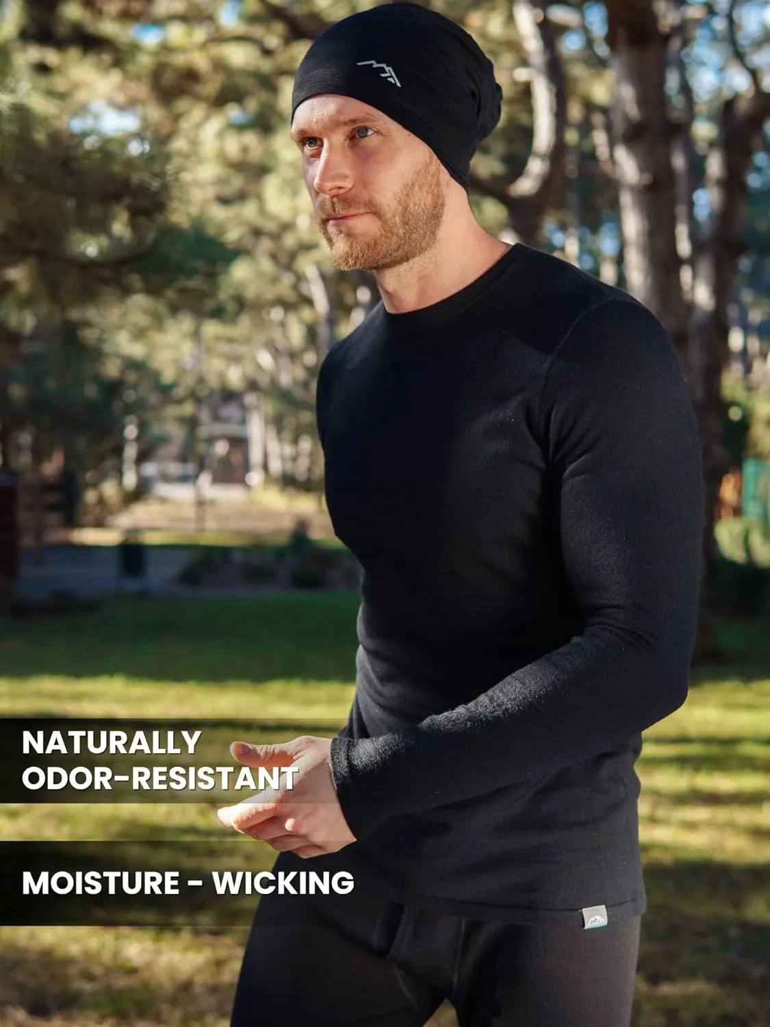 Merino.tech Merino Wool Base Layer Mens Set - Heavyweight, Midweight, Lite Merino Wool Thermal Underwear For Men Top, Bottom