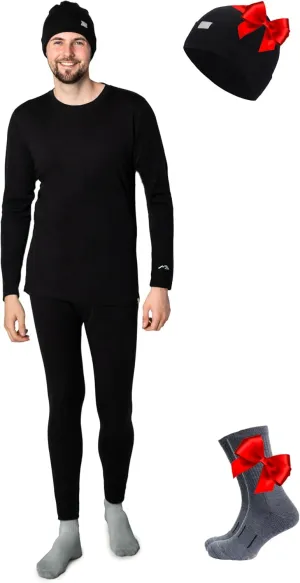 Merino.tech Merino Wool Base Layer Mens Set - Heavyweight, Midweight, Lite Merino Wool Thermal Underwear For Men Top, Bottom