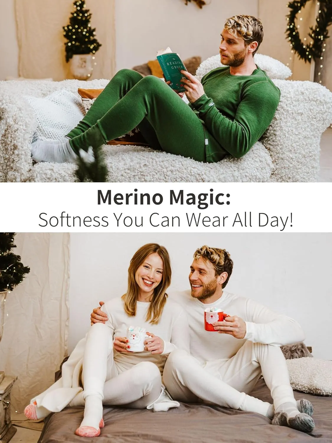 Merino.tech Merino Wool Base Layer Mens Set - Heavyweight, Midweight, Lite Merino Wool Thermal Underwear For Men Top, Bottom
