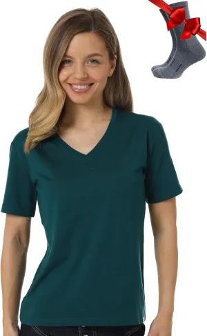 Merino.tech Merino Wool T Shirt Women - 100% Merino Wool Base Layer Women Short Sleeve Moisture-Wicking Tee and Hiking Socks