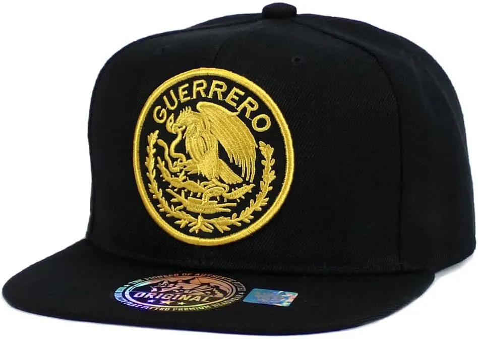 Mexican Hat Mexico State Federal Logo Embroidered Snapback Flat Bill Baseball Cap