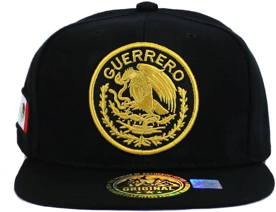 Mexican Hat Mexico State Federal Logo Embroidered Snapback Flat Bill Baseball Cap