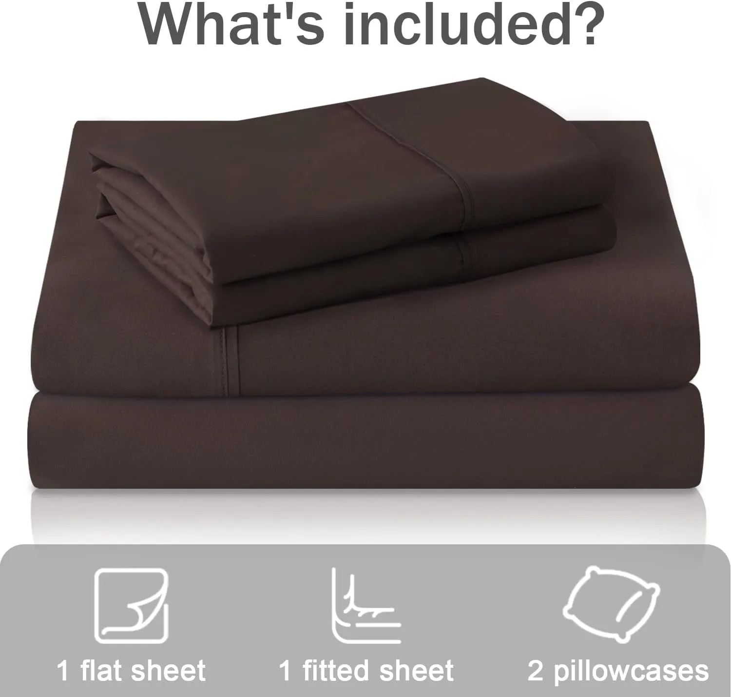 MICORAL King Bed Sheets Set, Soft Breathable Bedding Sheet Set, Sheets Set with 16" Deep Pocket Design (4 Pieces, King, Brown)