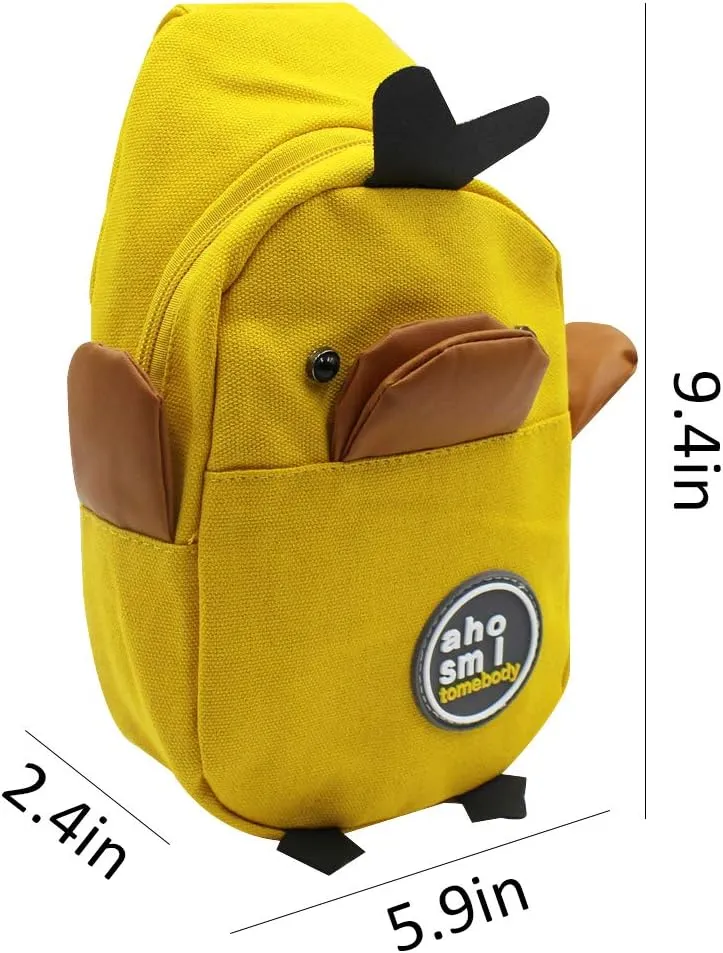 MINGSEECESS Women Cute Cartoon Fanny Pack 3D Mini Animal Shaped Chest Bag Crossbody Shoulder Bag for Girls yellow
