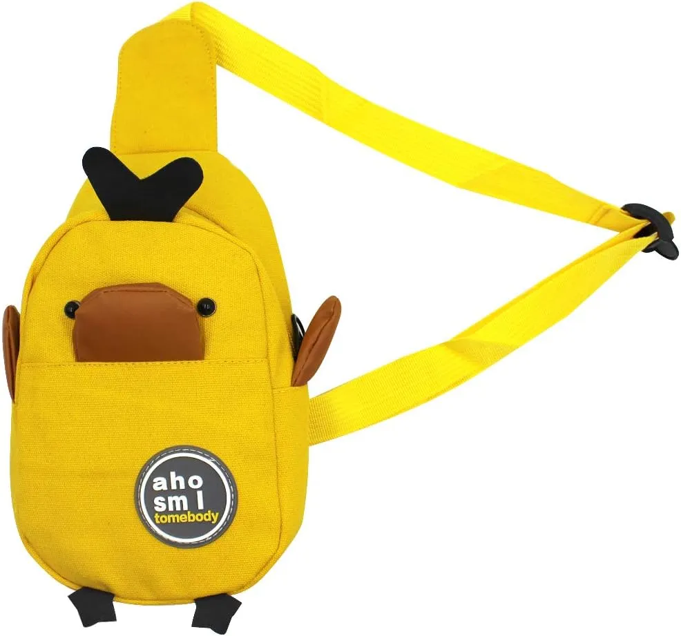 MINGSEECESS Women Cute Cartoon Fanny Pack 3D Mini Animal Shaped Chest Bag Crossbody Shoulder Bag for Girls yellow