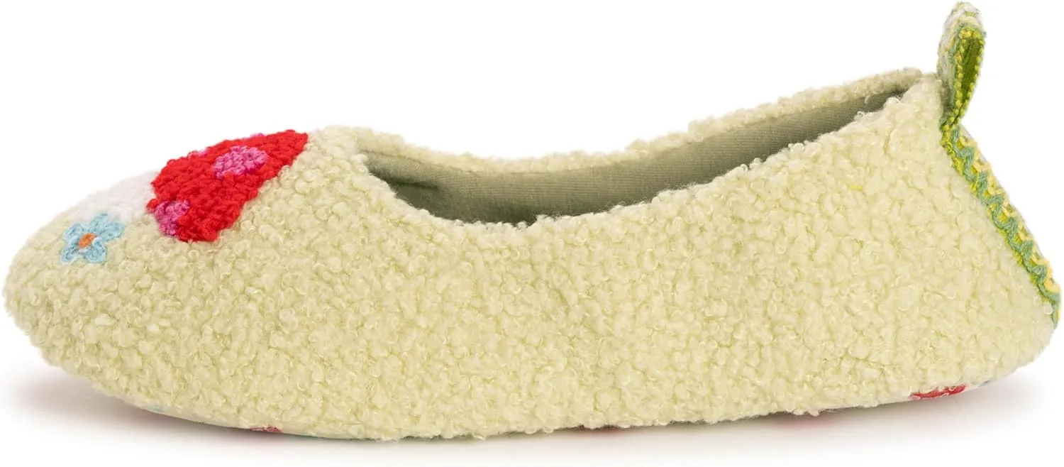 MUK LUKS Women's Cozy Ballerina Slipper with Sherpa Lining