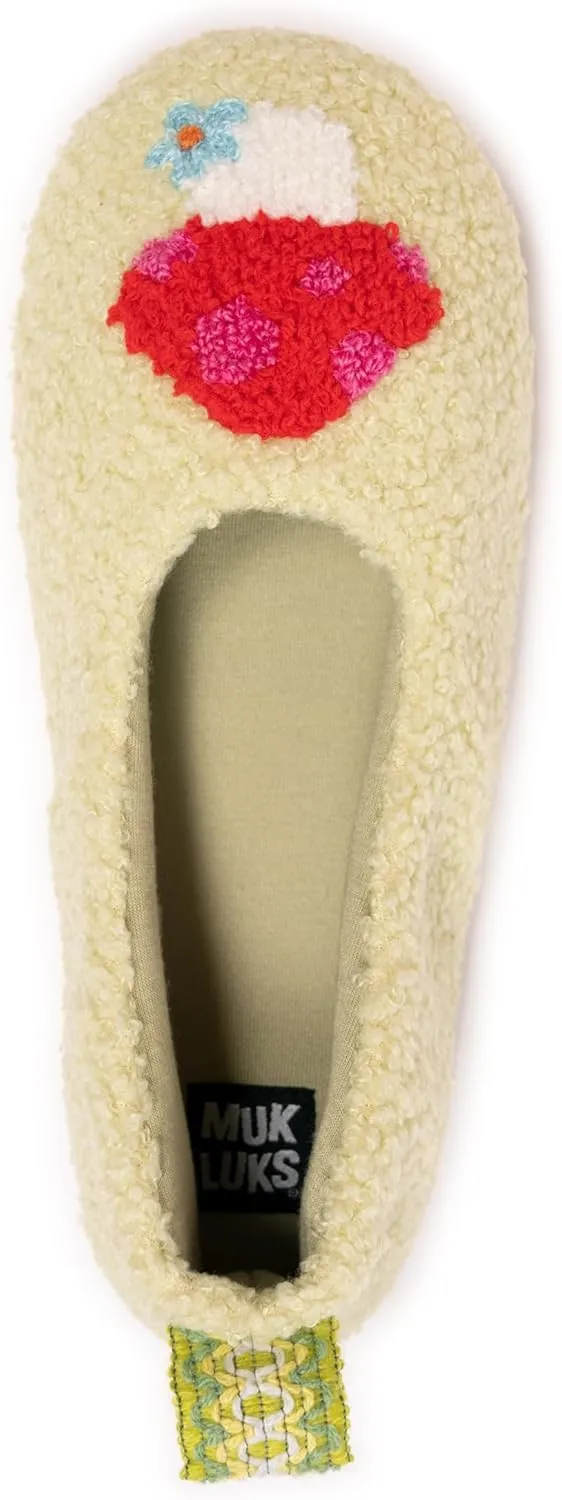 MUK LUKS Women's Cozy Ballerina Slipper with Sherpa Lining