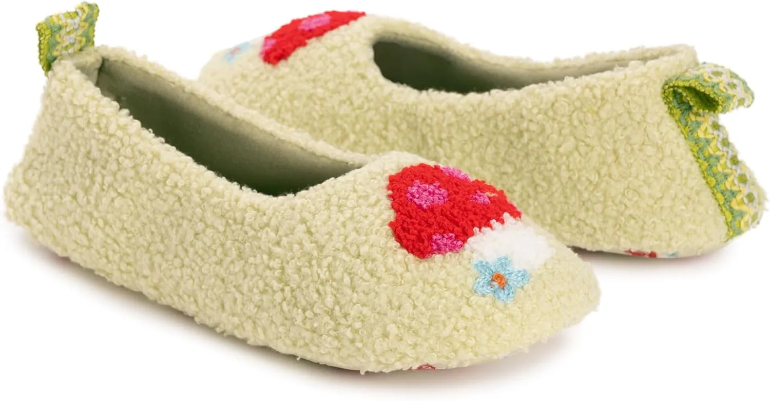 MUK LUKS Women's Cozy Ballerina Slipper with Sherpa Lining