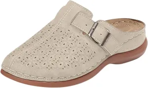 Mules for Women Comfort Closed Toe Sandals Summer Slip on Wedge Sandals with Adjustable Hook Loop Comfortable Clogs Flats Sandal with Arch Support Lightweight Breathable Walking Slippers