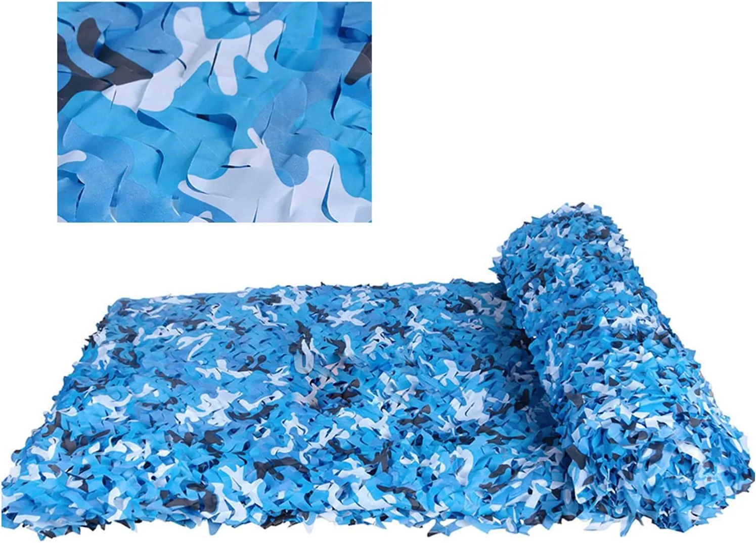 Multipurpose Blue Camo Netting,Sunshade Camouflage Netting,Army Blinds Nets,Hide Hunting Cover,Waterproof Oxford Fabric,for Shooting,Camping,Car Cover,with Mesh Backing
