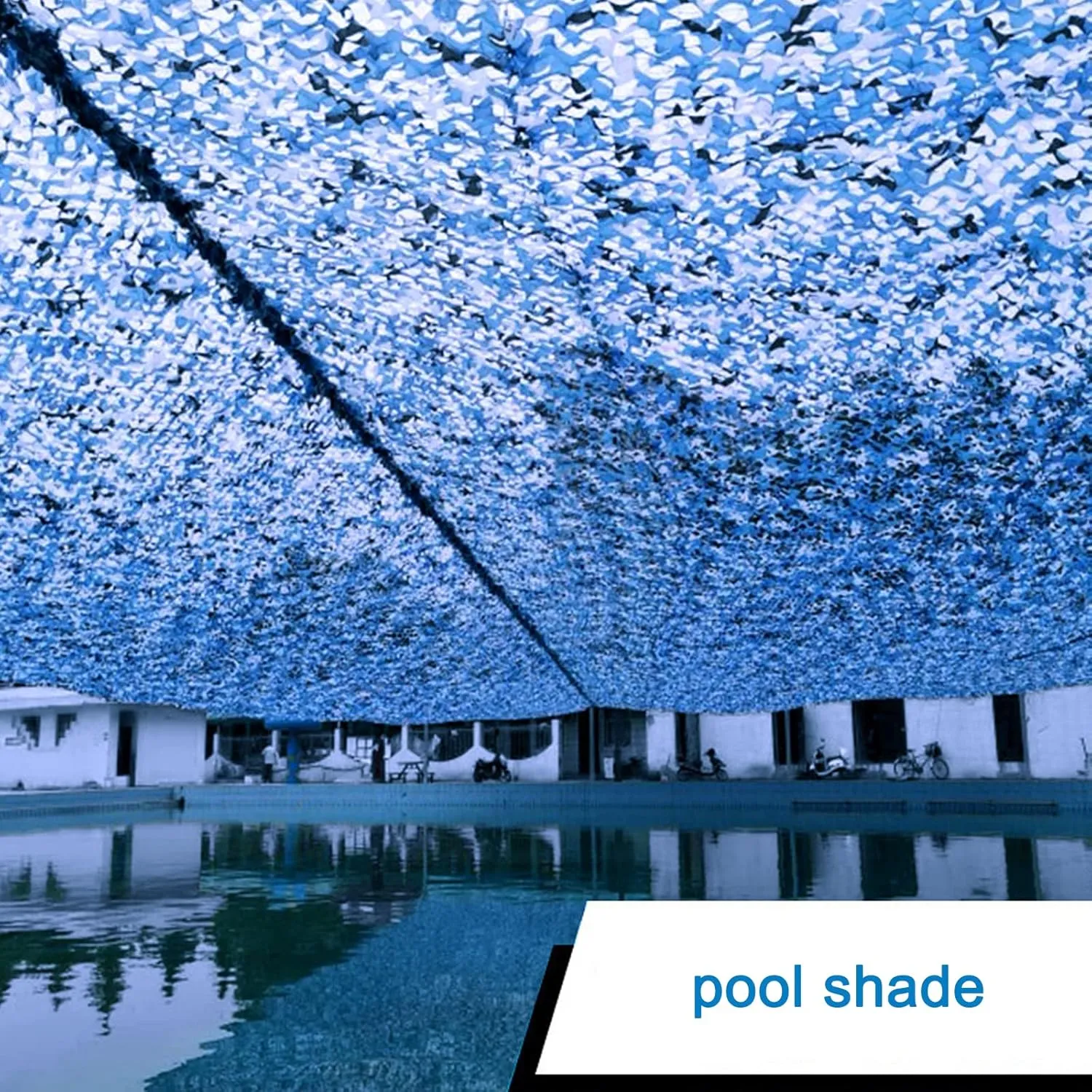 Multipurpose Blue Camo Netting,Sunshade Camouflage Netting,Army Blinds Nets,Hide Hunting Cover,Waterproof Oxford Fabric,for Shooting,Camping,Car Cover,with Mesh Backing