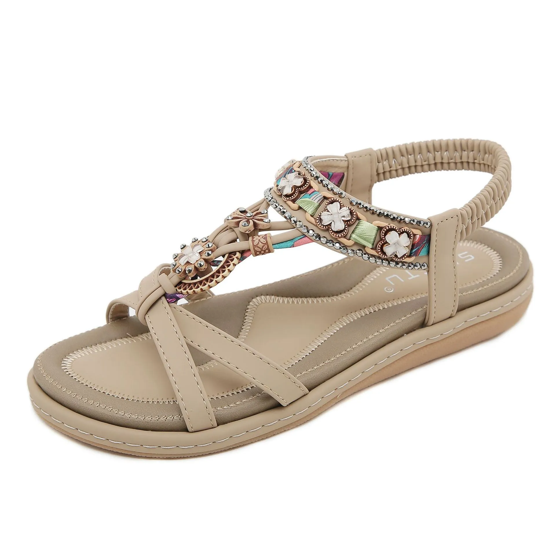 Nanccy Flowers Comfortable Casual Flat Sandals