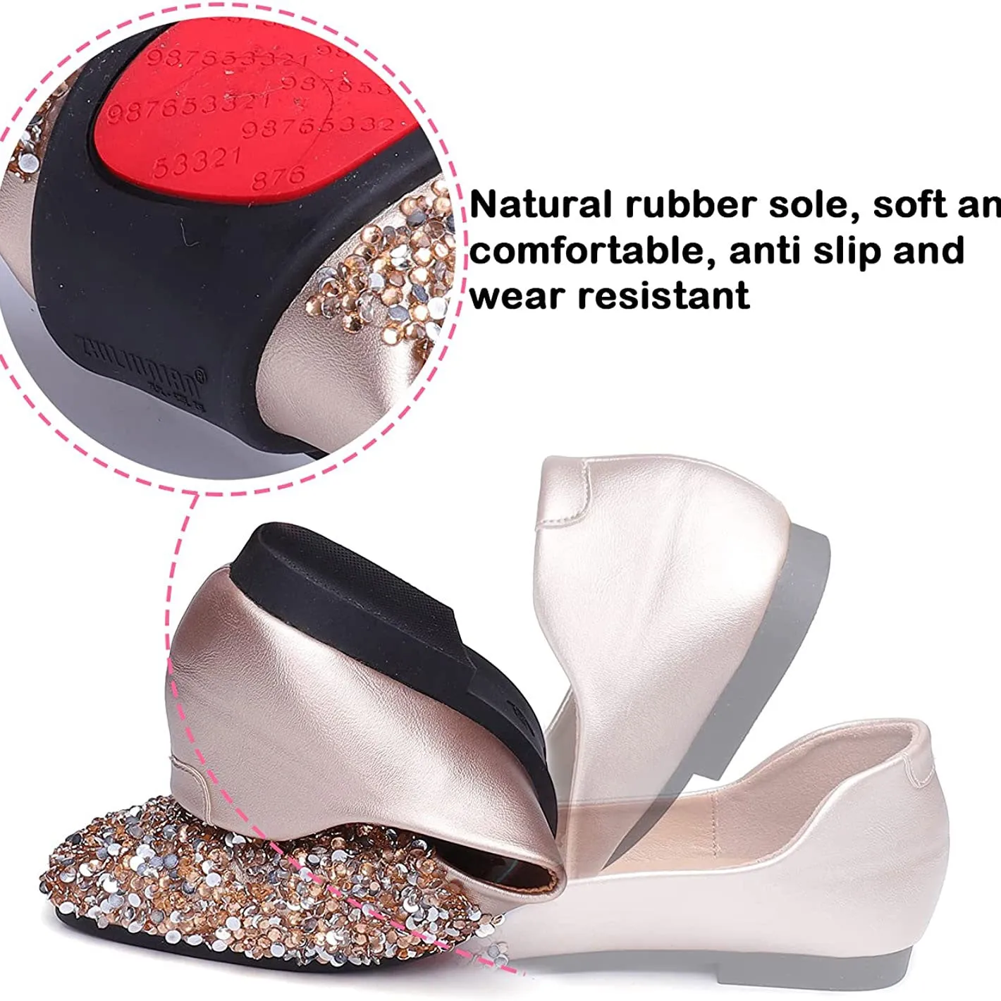 Nanccy Women's Rhinestone Flats Fashion Sequin Wedding Shoes