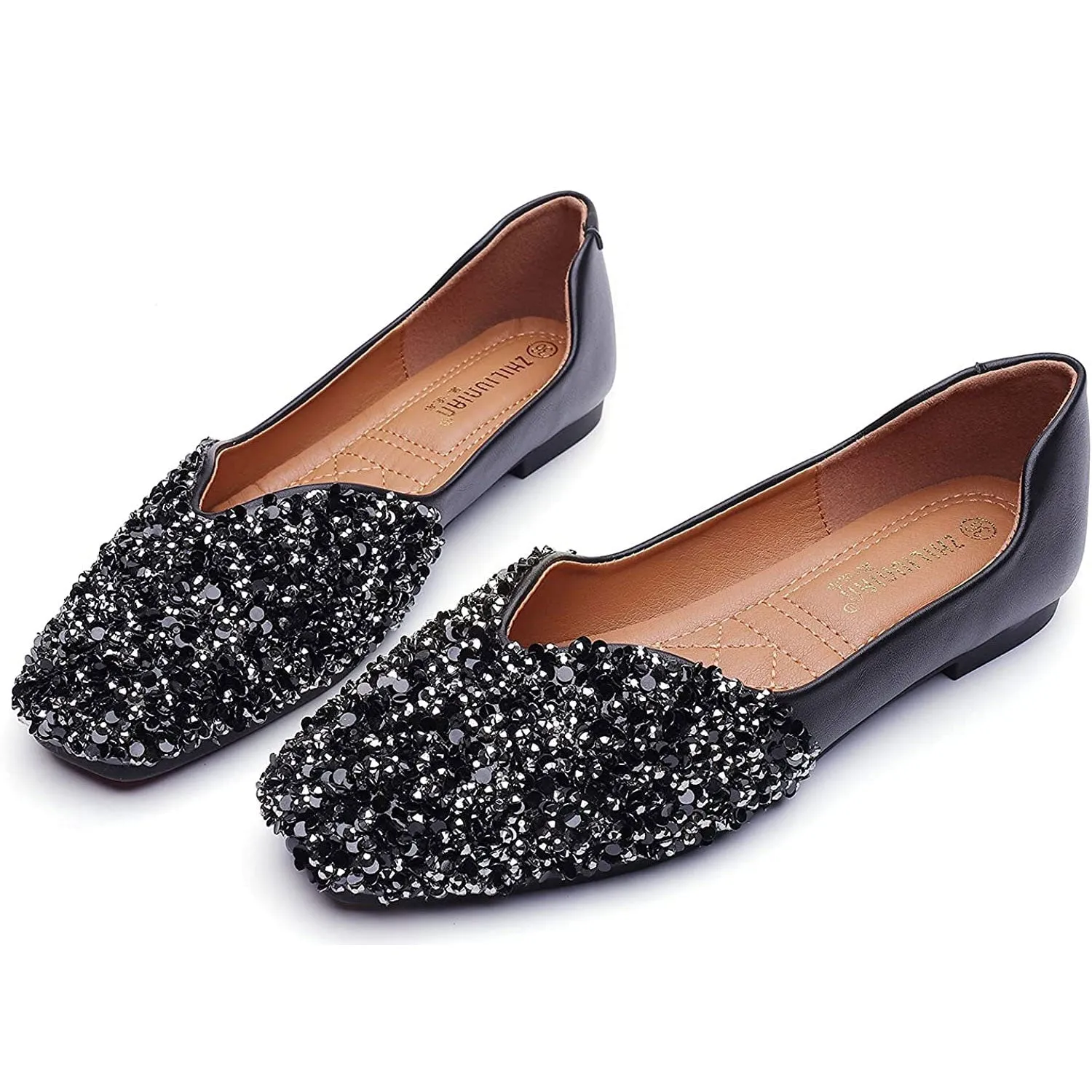 Nanccy Women's Rhinestone Flats Fashion Sequin Wedding Shoes