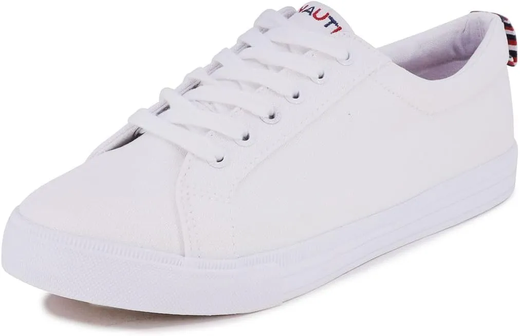Nautica Women’s Lace-Up Fashion Sneakers – Low-Top Casual Walking & Tennis Shoes with Platform or Regular Heel